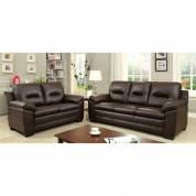 PARMA 3 Pc. Set SOFA + LOVE SEAT + CHAIR IN BROWN PU